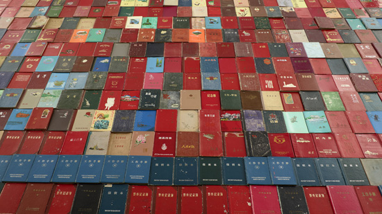 Yang Zhichao Chinese Bible, 2009 (detail) 3,000 found books Dimensions variable Image courtesy: The Gene and Brian Sherman Collection, and Sherman Contemporary Art Foundation, Sydney Photo: Jenni Carter, AGNSW