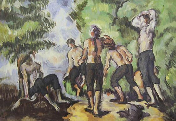 Censored Five Bathers by Cezanne