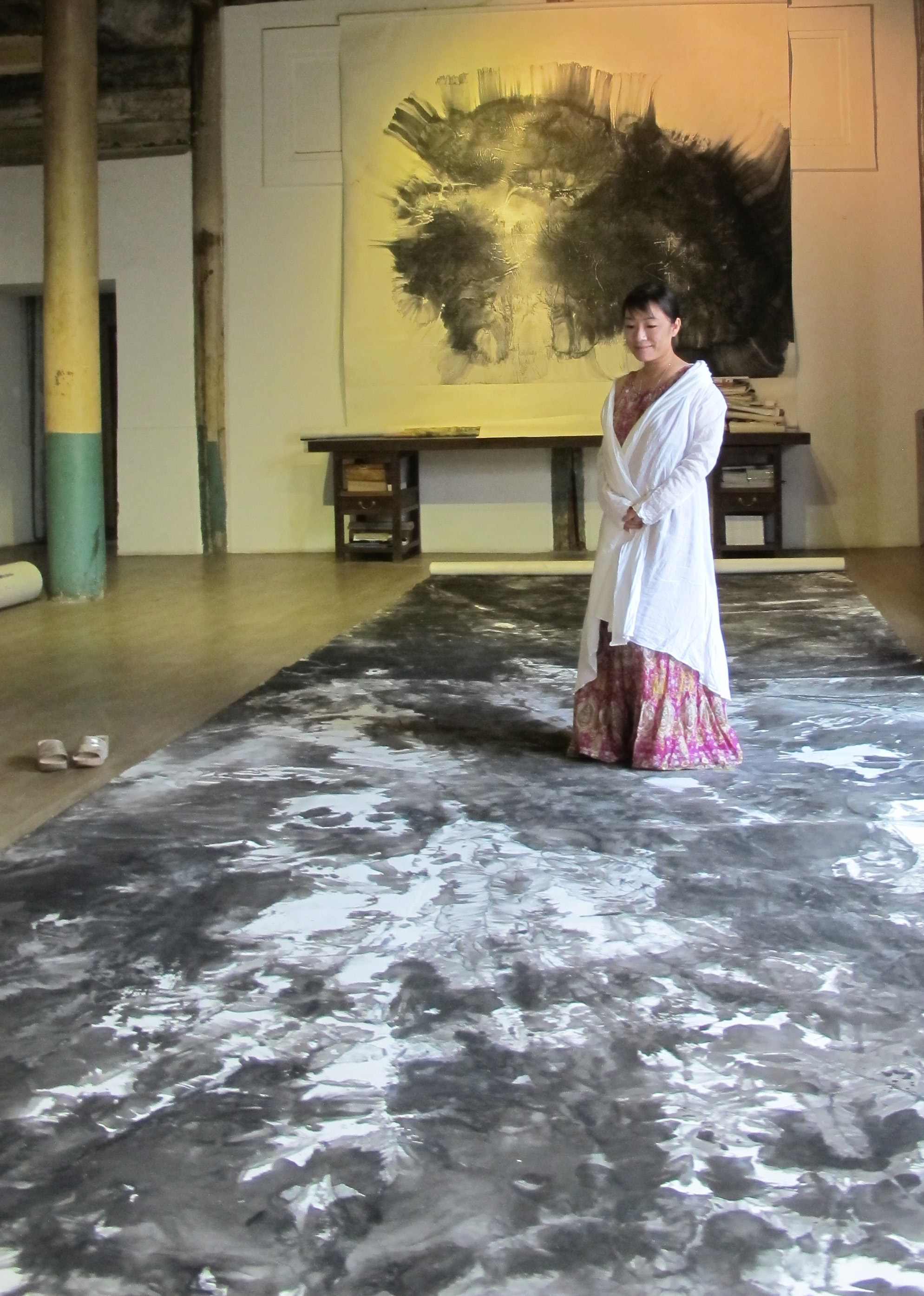 Bingyi in her studio, Beijing, April 2014, photograph Luise Guest